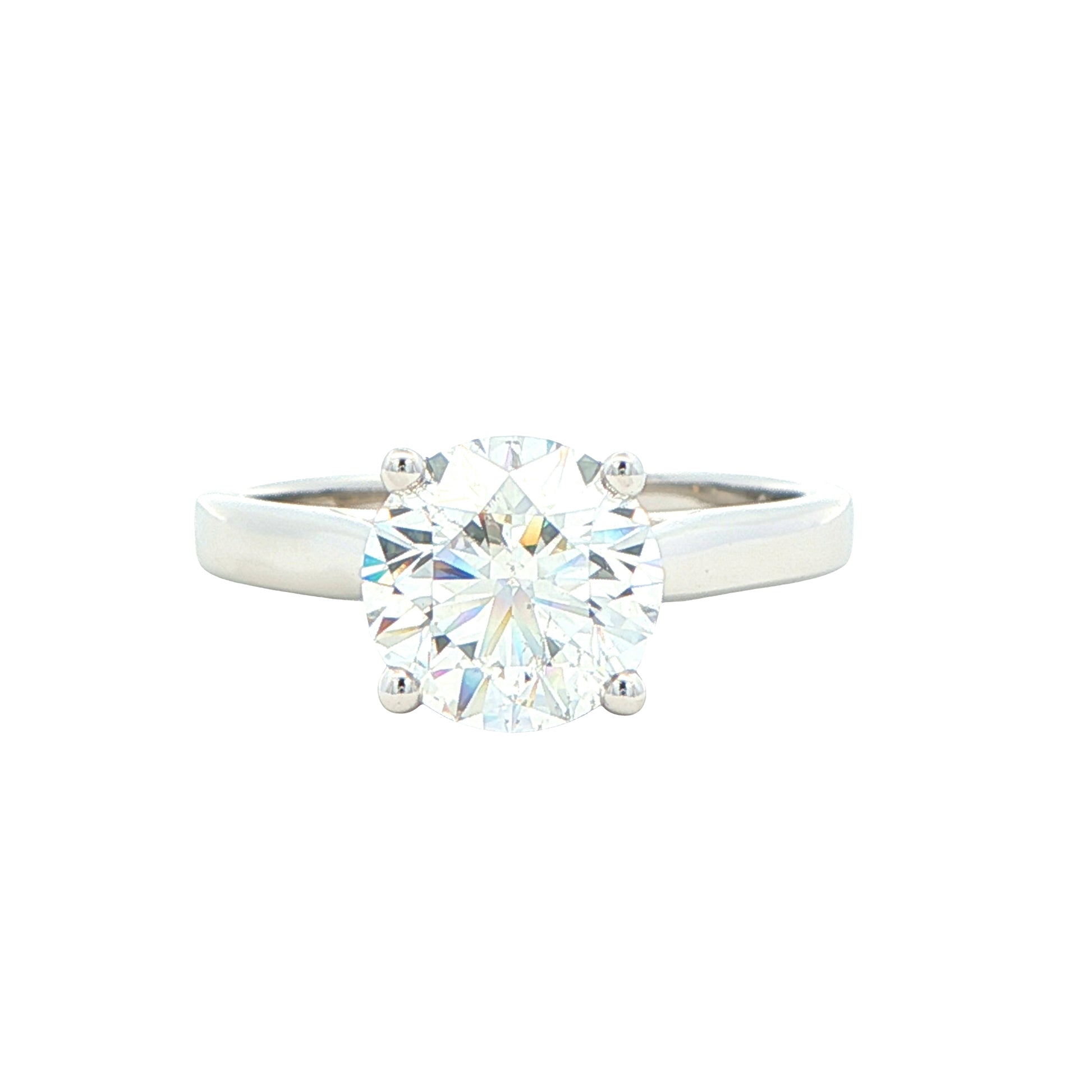 Platinum round brilliant cut diamond solitaire ring - 2.00cts Gardiner Brothers