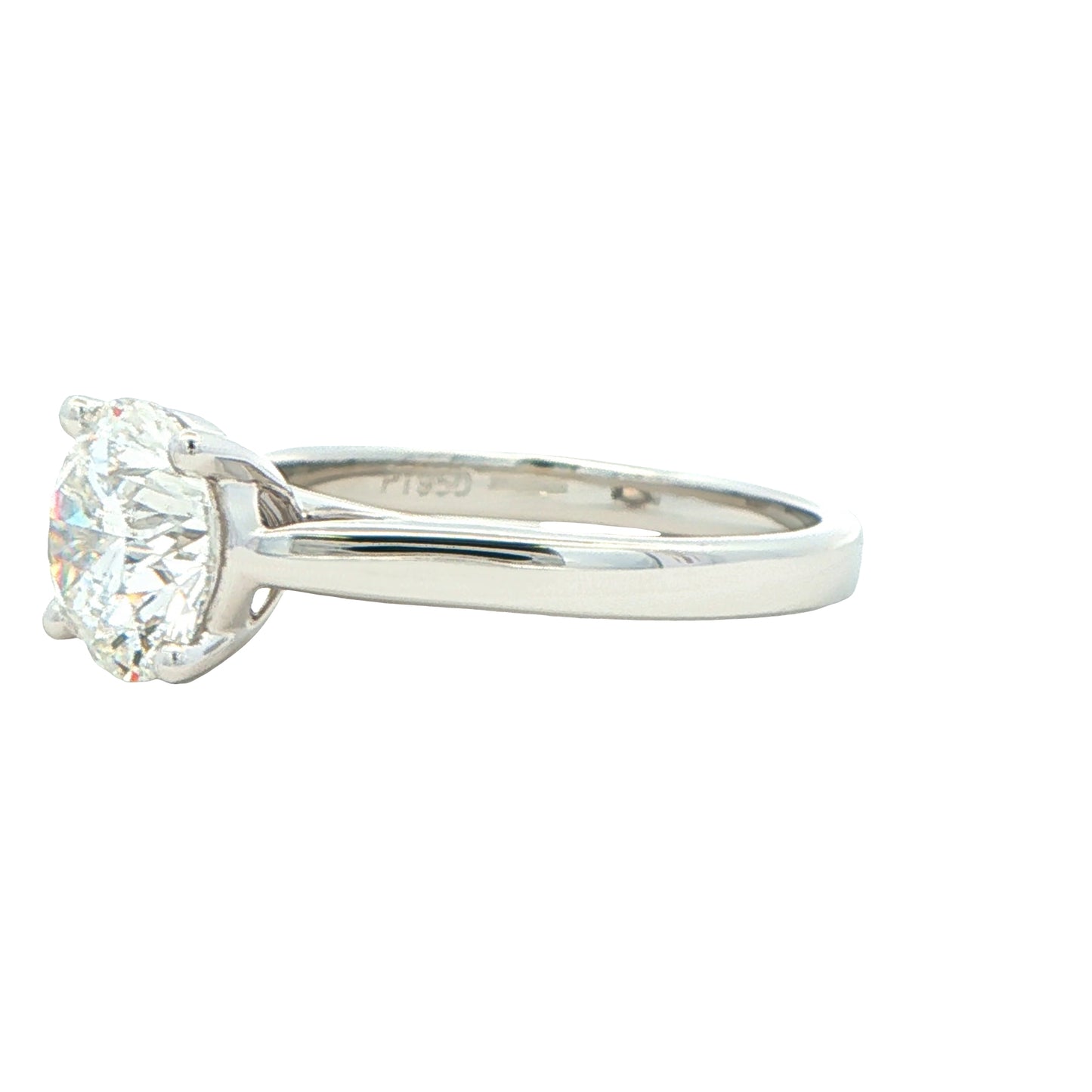 Platinum round brilliant cut diamond solitaire ring - 2.00cts Gardiner Brothers
