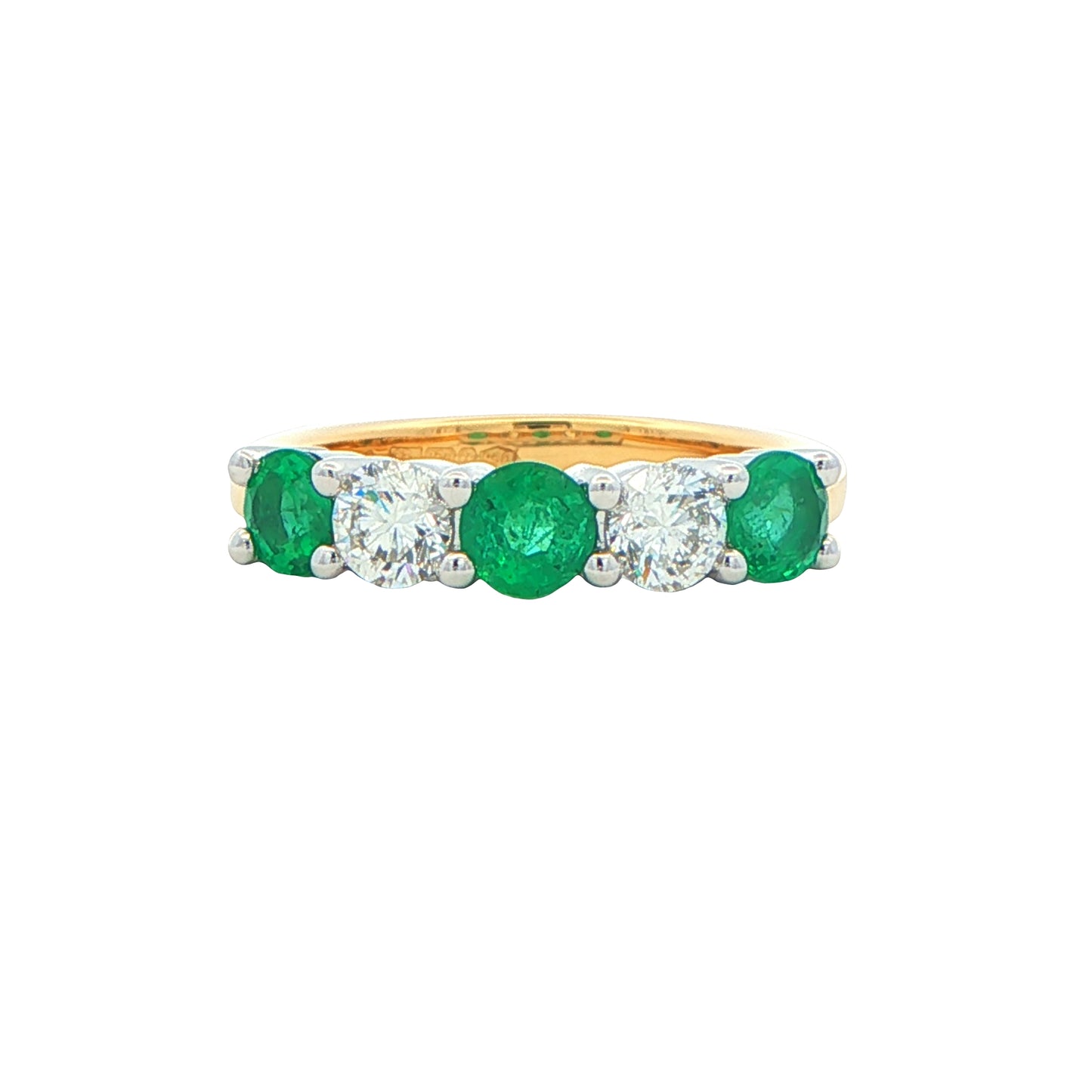 Emerald and Diamond 5 Stone Ring Gardiner Brothers