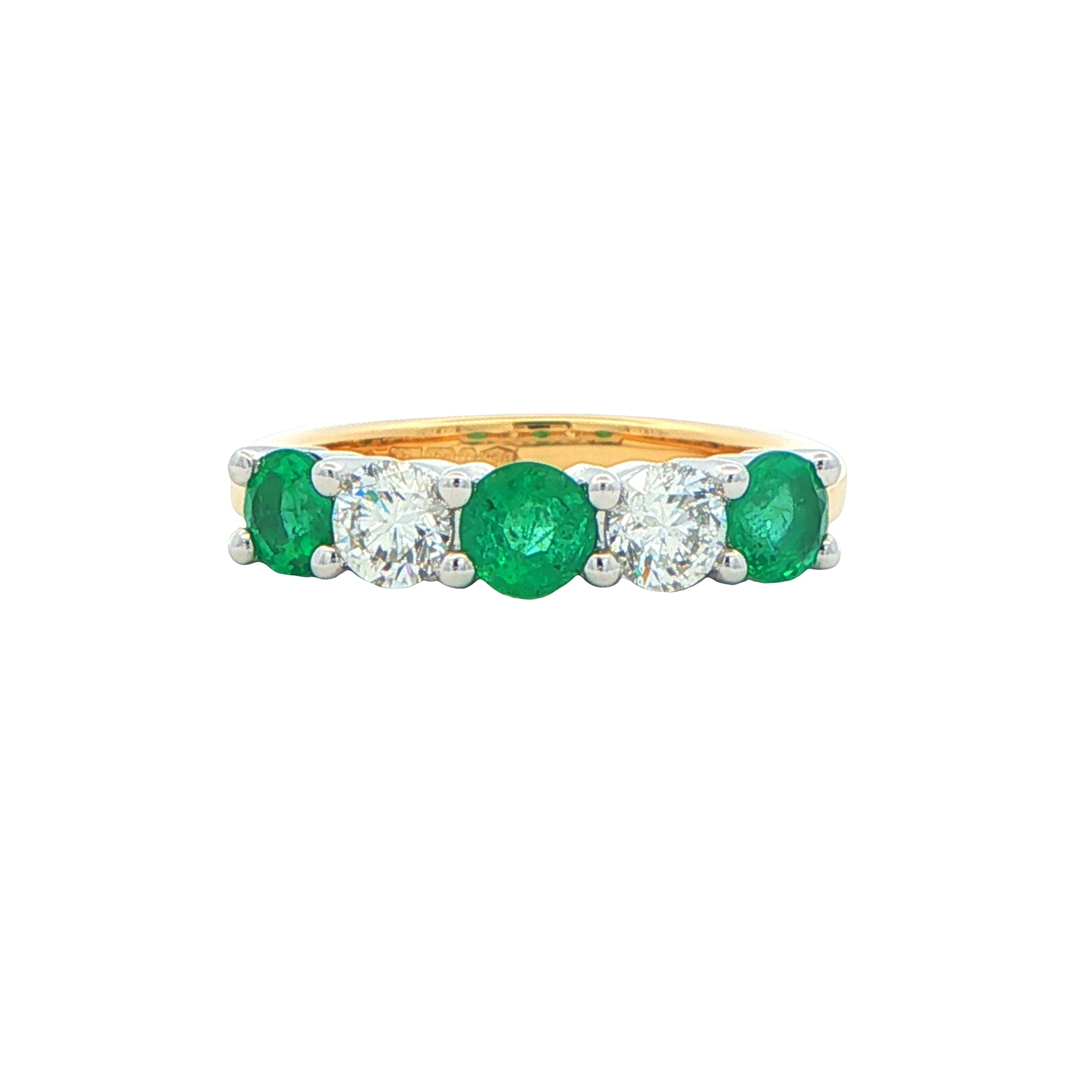 Emerald and Diamond 5 Stone Ring Gardiner Brothers