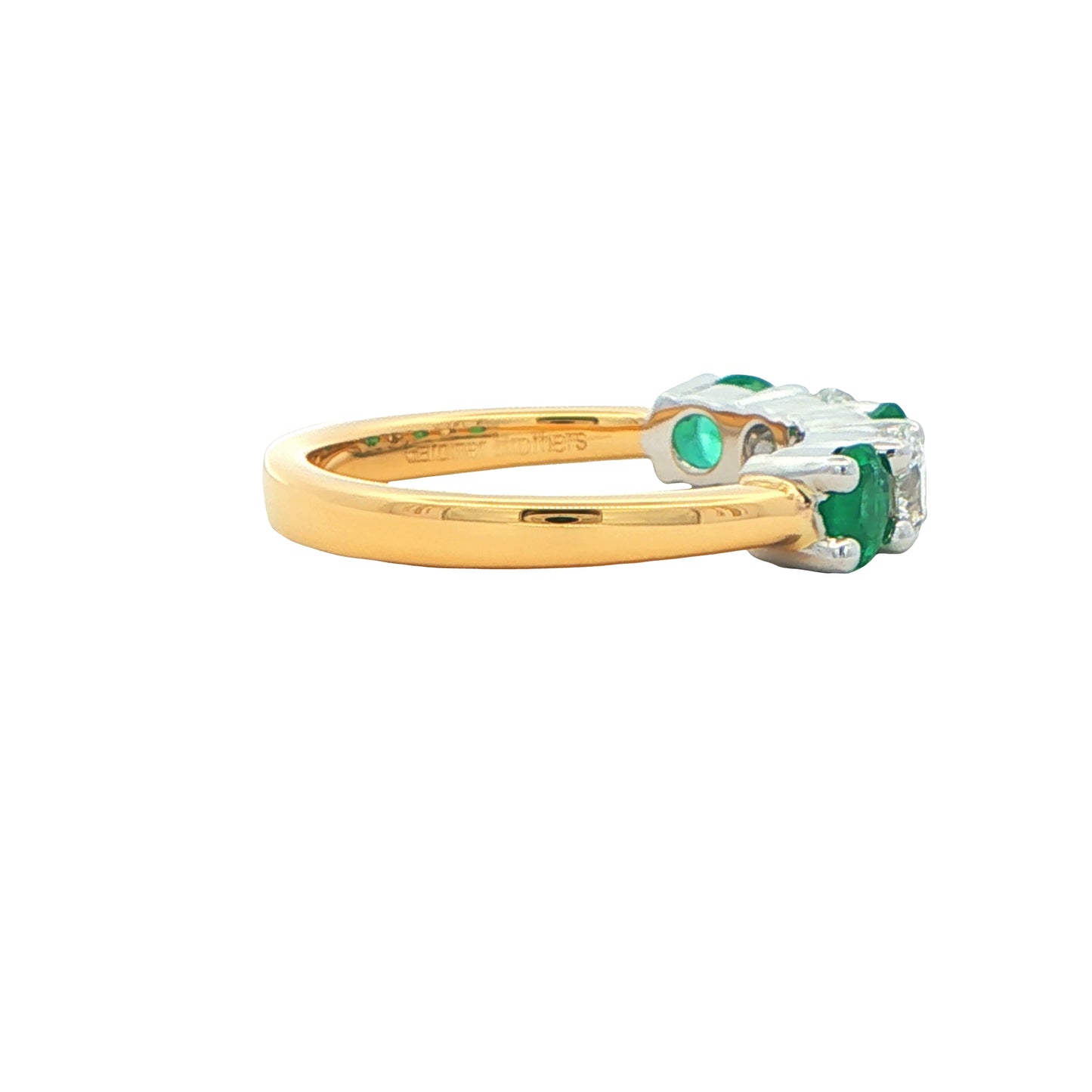 Emerald and Diamond 5 Stone Ring Gardiner Brothers