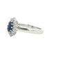 Oval Sapphire and round brilliant cut diamond cluster ring Gardiner Brothers