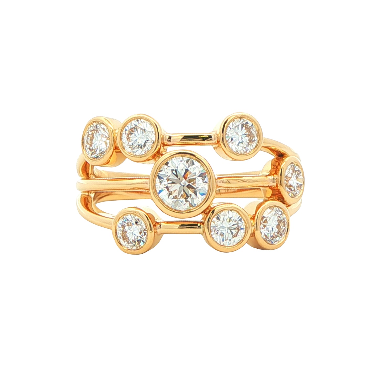 Round Brilliant Cut Diamond Bubble Style Ring - 1.66cts Gardiner Brothers