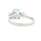 Octagonal shaped aquamarine and round brilliant cut diamond 3 stone ring Gardiner Brothers