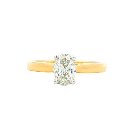 Yellow Gold Oval Shaped diamond Solitaire ring - 0.70cts Gardiner Brothers