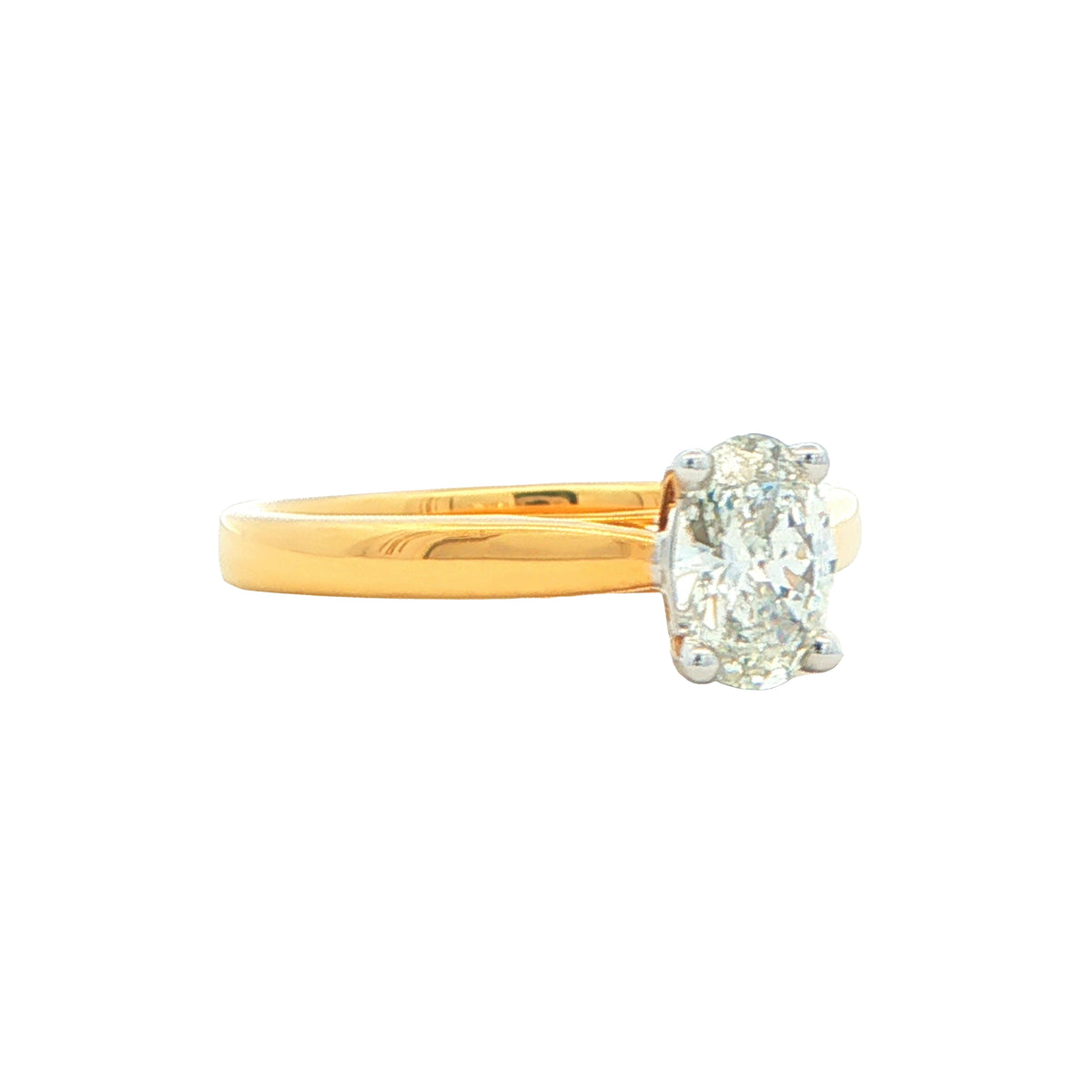 Yellow Gold Oval Shaped Diamond Solitaire Ring - 0.70cts Gardiner Brothers