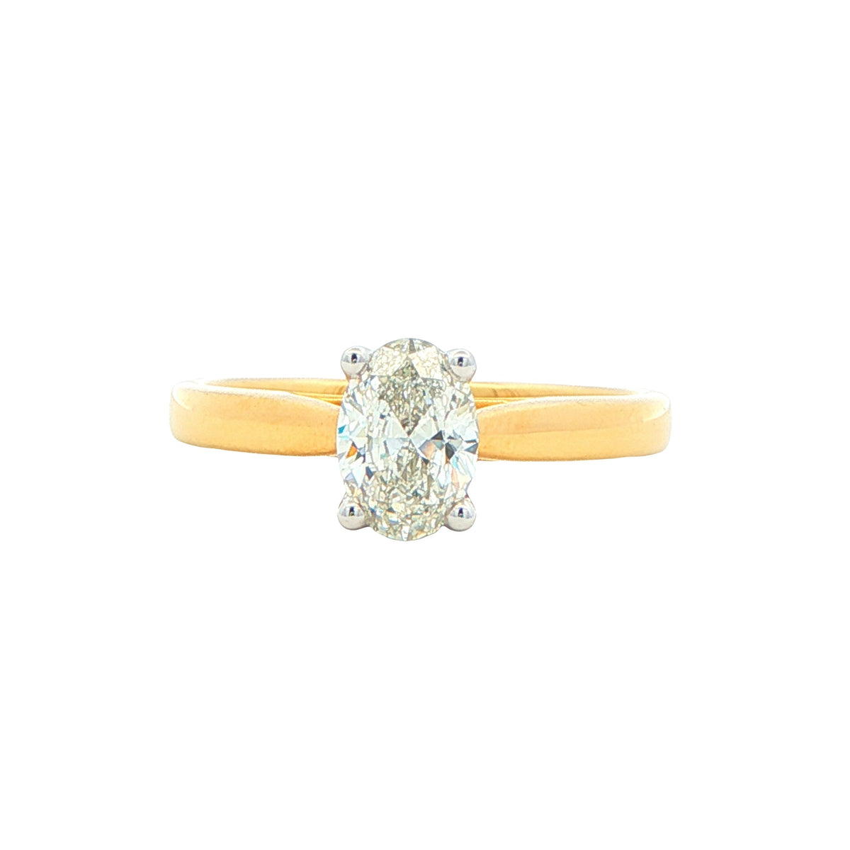 Yellow Gold Oval Shaped Diamond Solitaire Ring - 0.70cts Gardiner Brothers