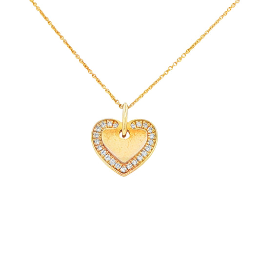 Yellow Gold Diamond Set Heart Disc Pendant Gardiner Brothers