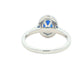 Oval Shaped Sapphire and Round Brilliant Cut Diamond Halo Ring Gardiner Brothers