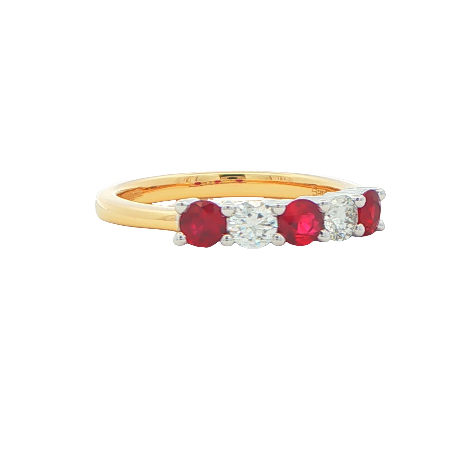 Ruby and Diamond 5 Stone Ring Gardiner Brothers