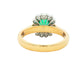 Octagonal Emerald and round brilliant cut diamond vintage cluster style ring Gardiner Brothers