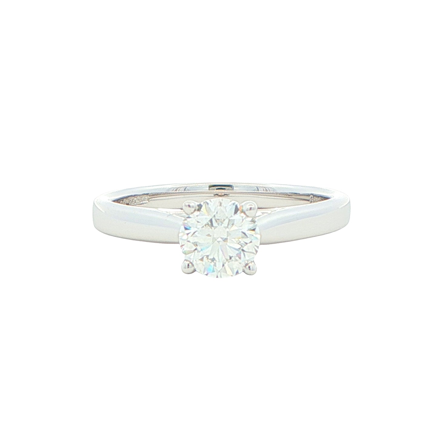 Platinum Round Brilliant Cut Diamond Solitaire Ring - 0.70cts Gardiner Brothers