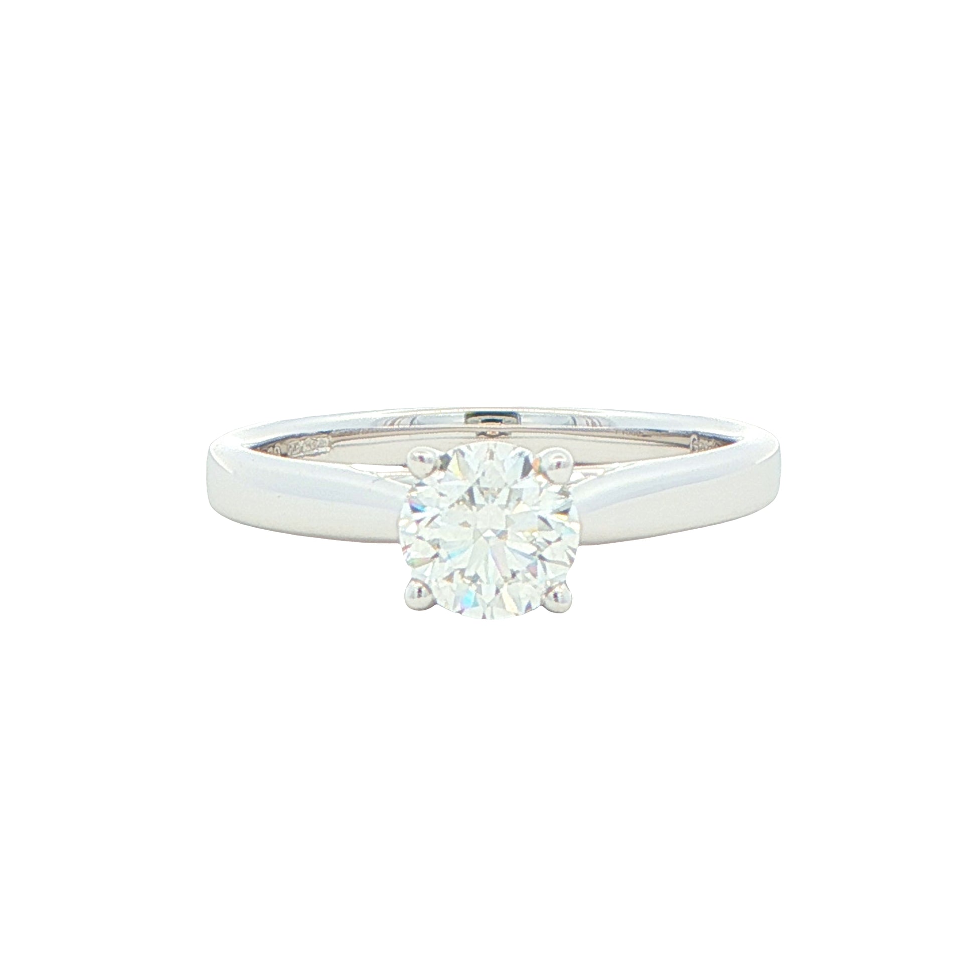 Platinum Round Brilliant Cut Diamond Solitaire Ring - 0.70cts Gardiner Brothers