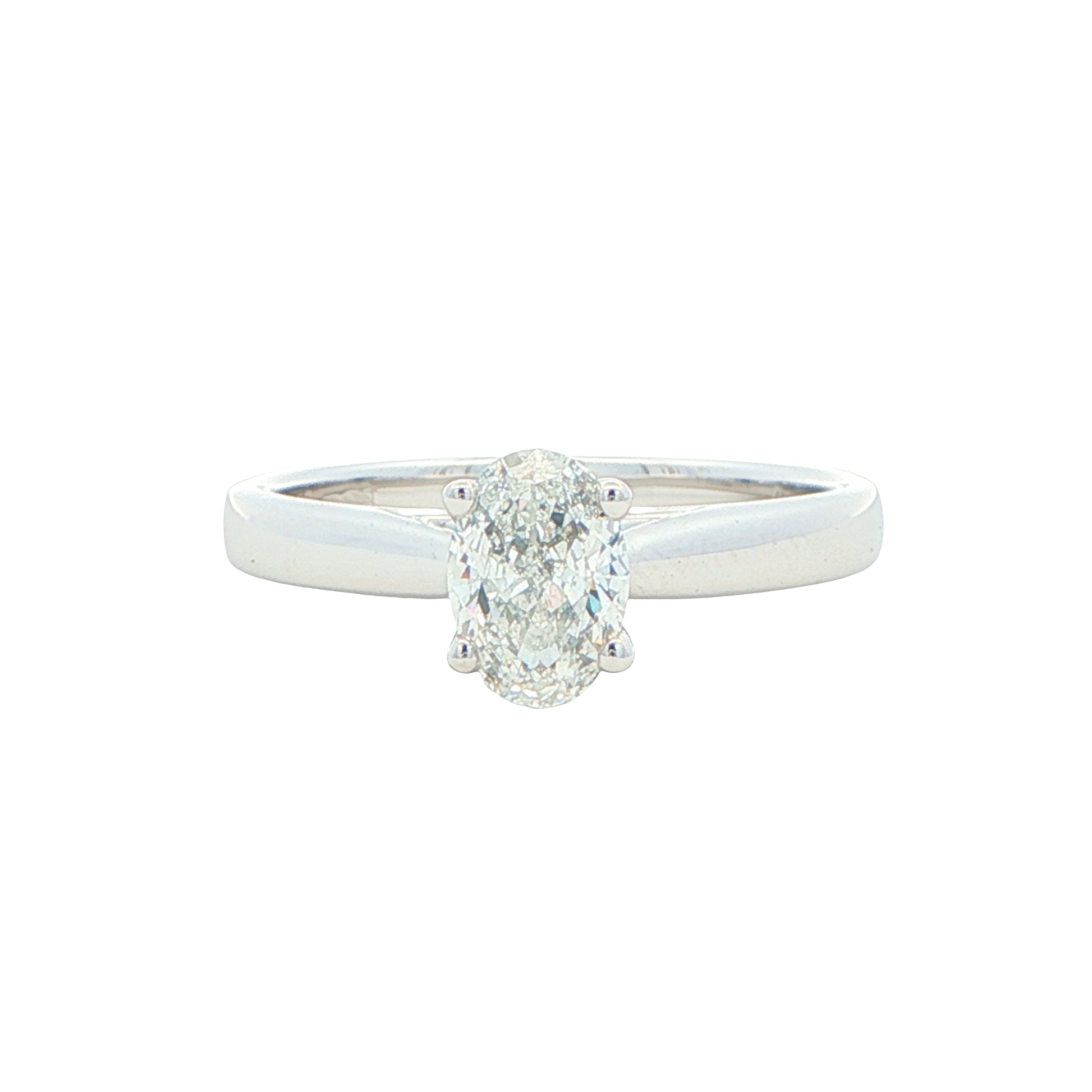 Platinum OVAL CUT DIAMOND SOLITAIRE RING - 0.60CTS Gardiner Brothers
