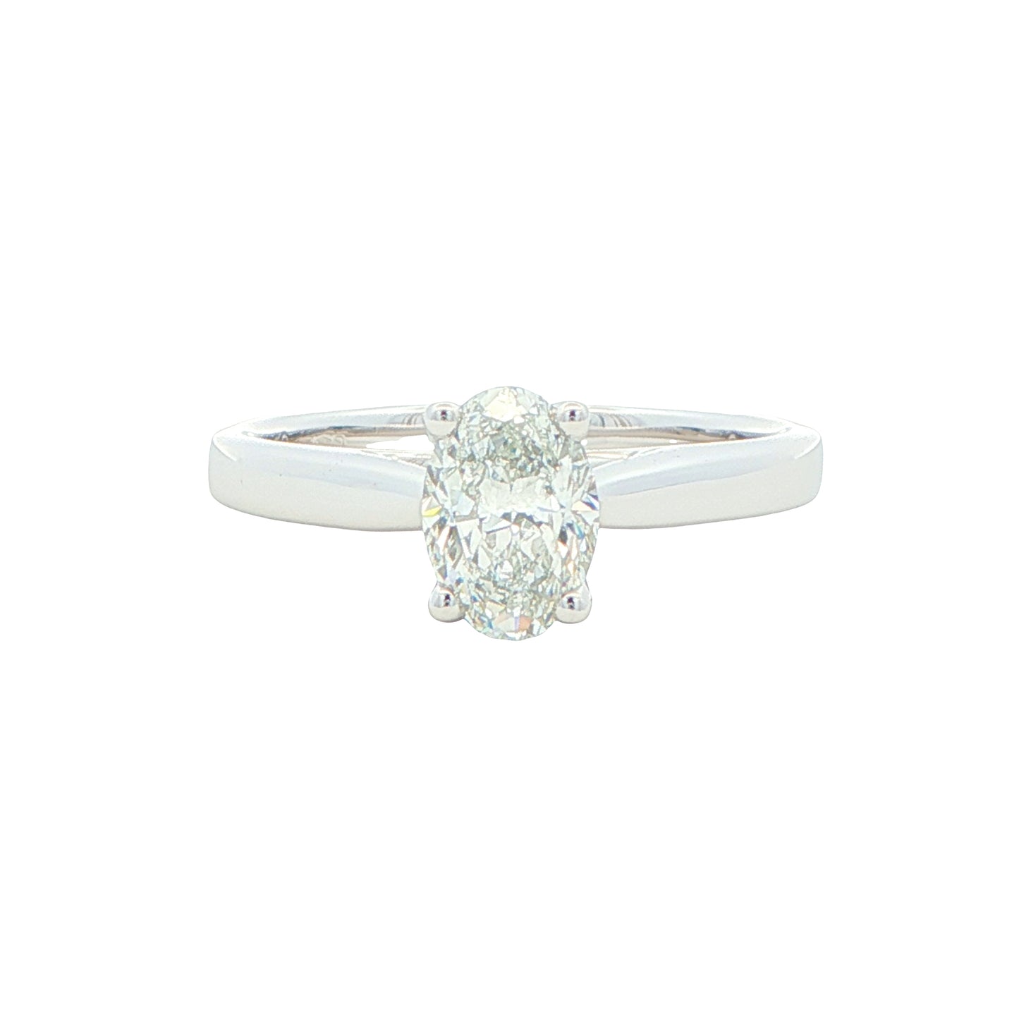 Platinum oval diamond solitaire ring - 0.81cts Gardiner Brothers