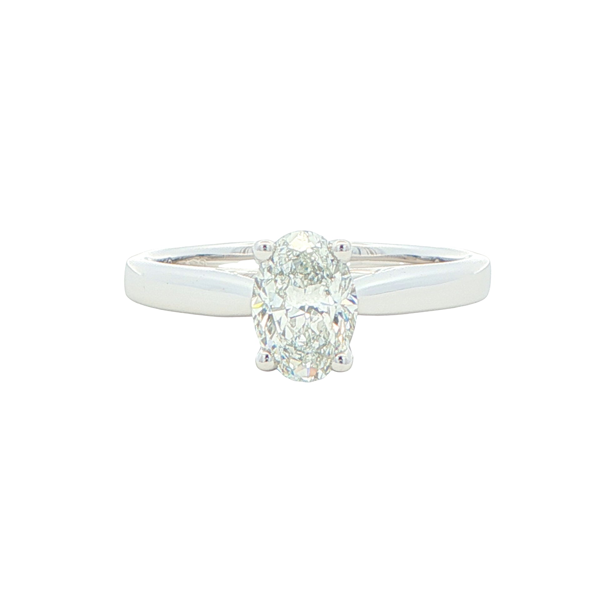 Platinum oval diamond solitaire ring - 0.81cts Gardiner Brothers