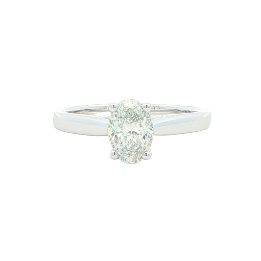 Platinum oval diamond solitaire ring - 0.81cts Gardiner Brothers
