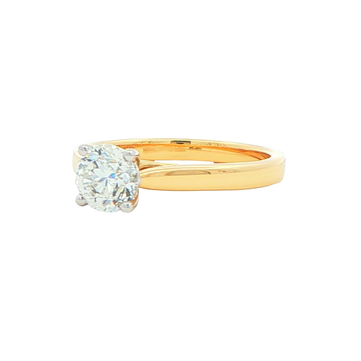 Yellow Gold Round Brilliant Cut Diamond Solitaire Ring - 0.80cts Gardiner Brothers