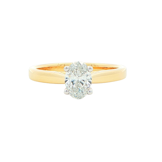Yellow Gold Oval Shaped Diamond Solitaire Ring - 0.60cts Gardiner Brothers