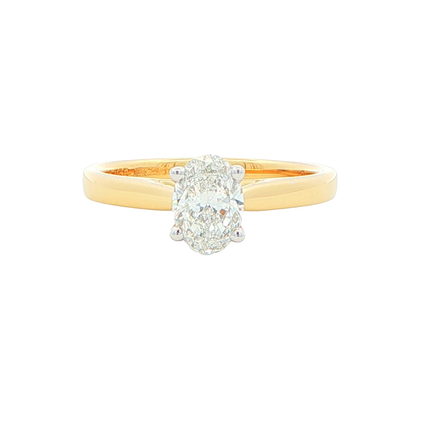 Yellow Gold Oval Shaped Diamond Solitaire Ring - 0.70cts Gardiner Brothers
