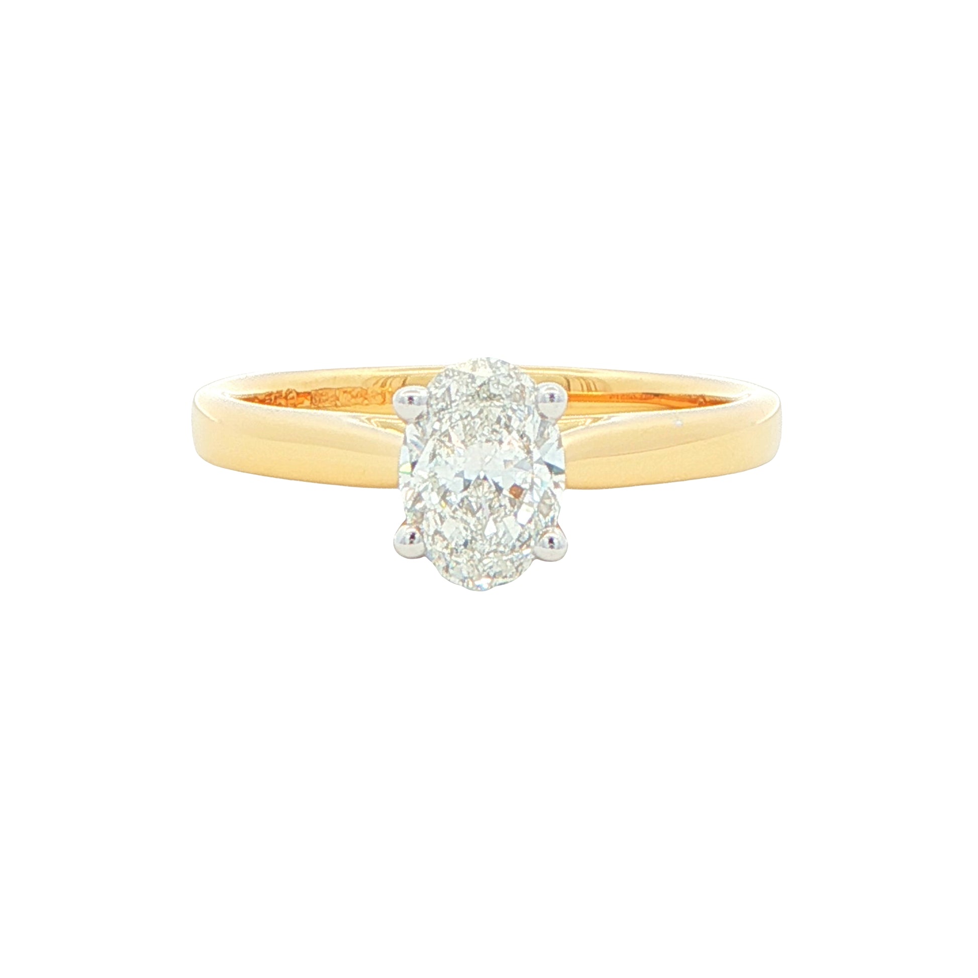 Yellow Gold Oval Shaped Diamond Solitaire Ring - 0.70cts Gardiner Brothers