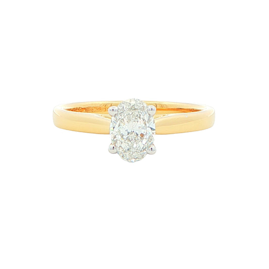 Yellow Gold Oval Shaped Diamond Solitaire Ring - 0.70cts Gardiner Brothers