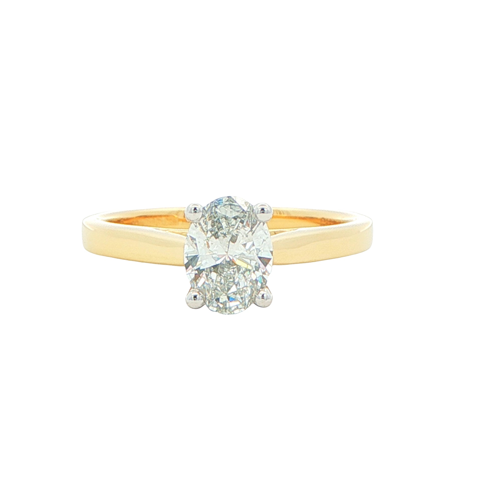 Yellow Gold Oval Shaped Diamond Solitaire Ring - 0.80cts Gardiner Brothers