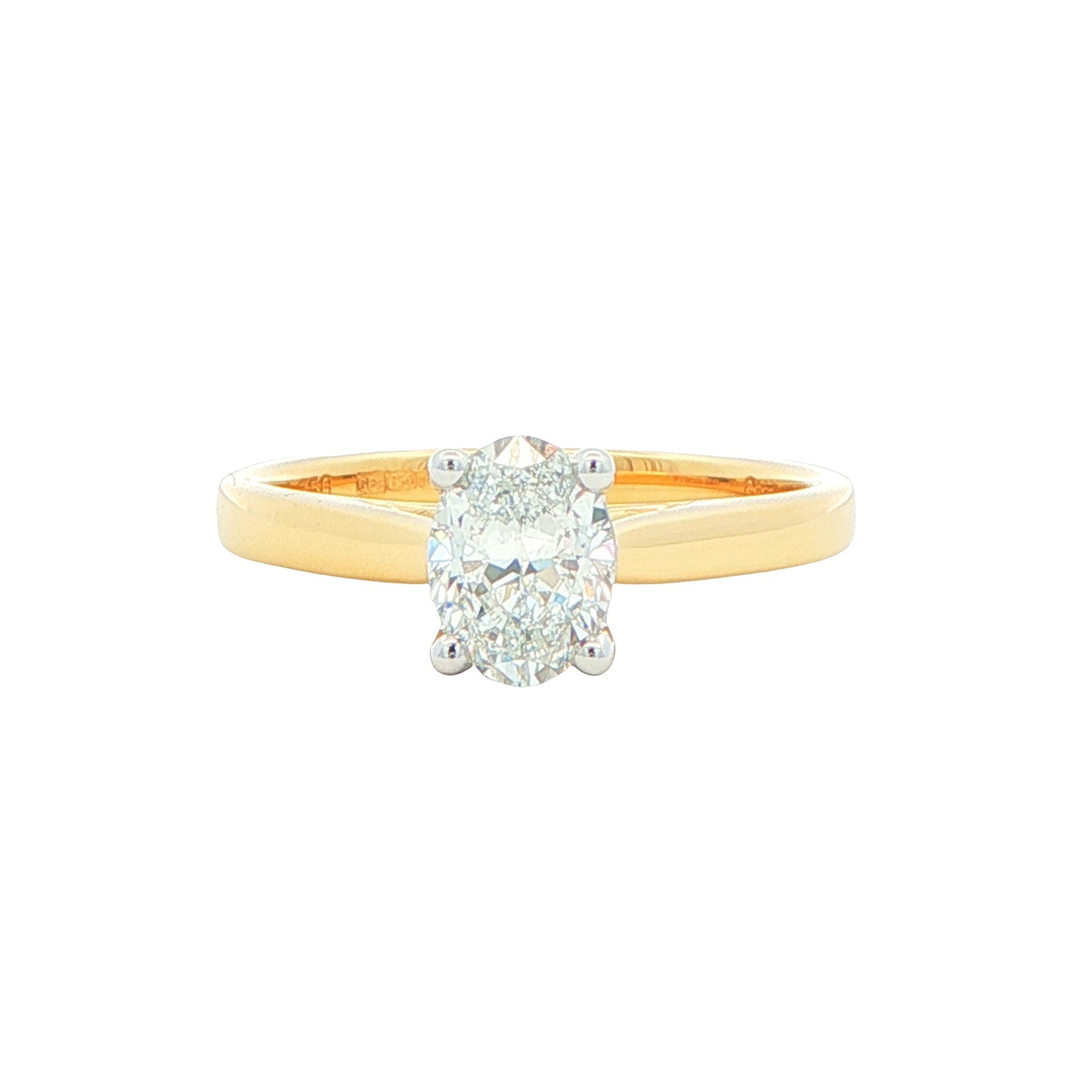 Yellow Gold Oval Shaped Diamond Solitaire Ring - 0.80cts Gardiner Brothers