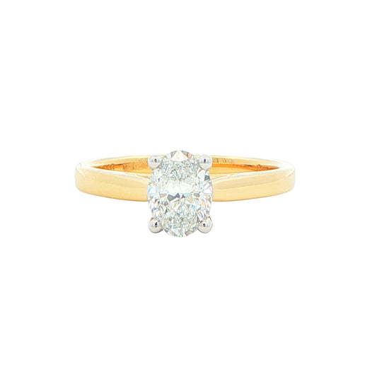 Yellow Gold Oval Shaped Diamond Solitaire Ring - 0.80cts Gardiner Brothers