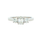 Platinum Emerald and round brilliant cut diamond 3 stone ring - 1.00cts Gardiner Brothers