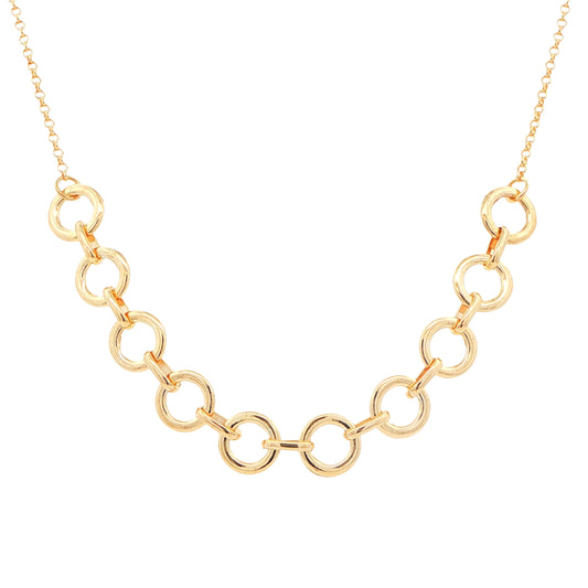 Yellow Gold Solid Circles Link Necklet Gardiner Brothers