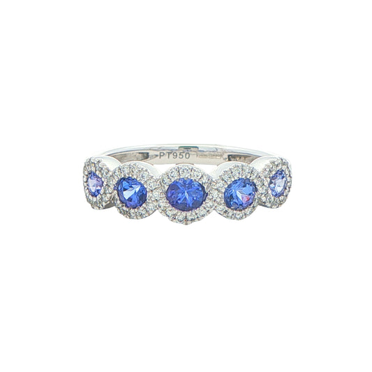 Tanzanite and Diamond Halo Style Dress Ring Gardiner Brothers