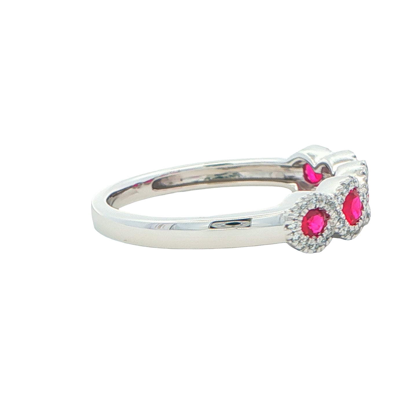 Ruby and Diamond Halo Style Dress Ring Gardiner Brothers