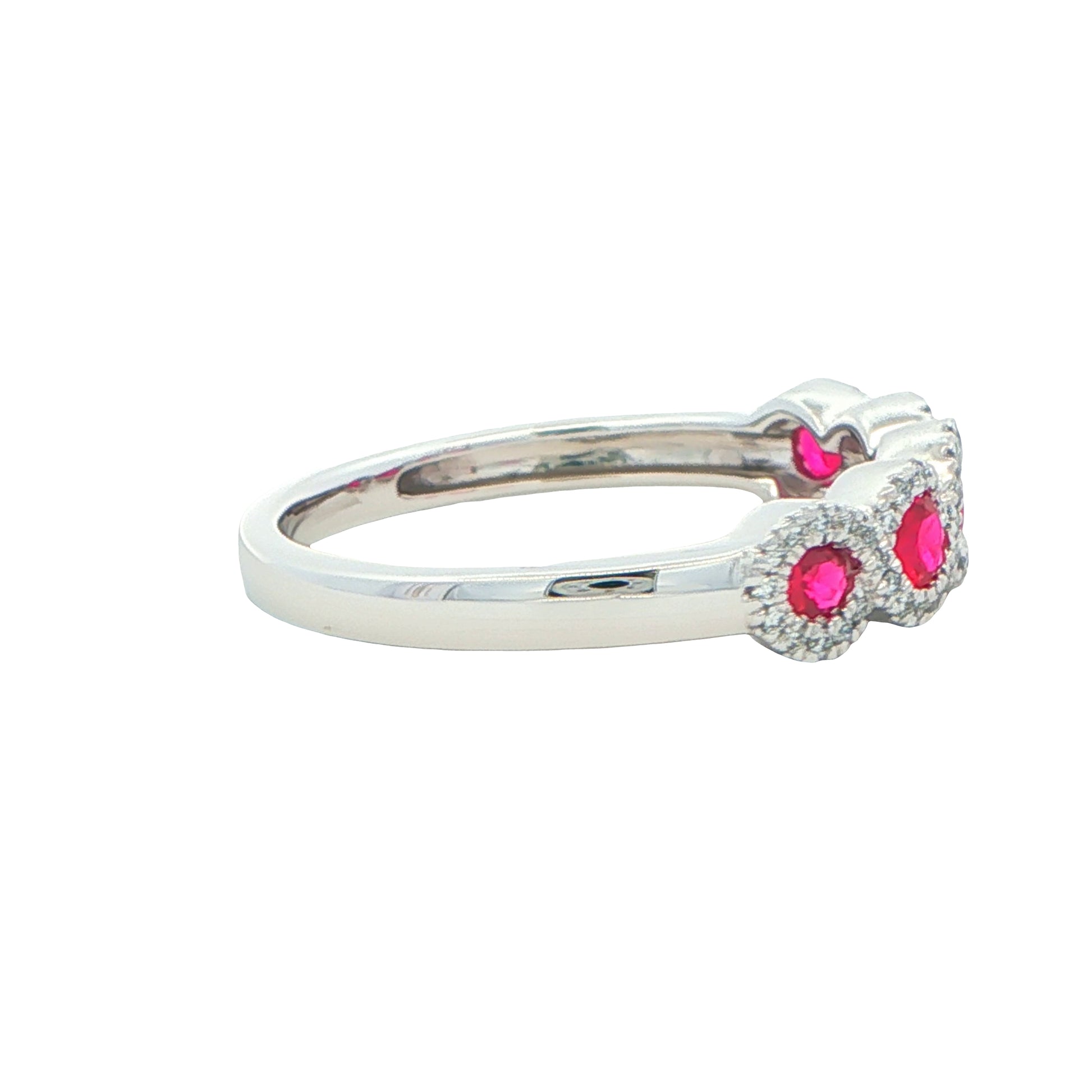 Ruby and Diamond Halo Style Dress Ring Gardiner Brothers