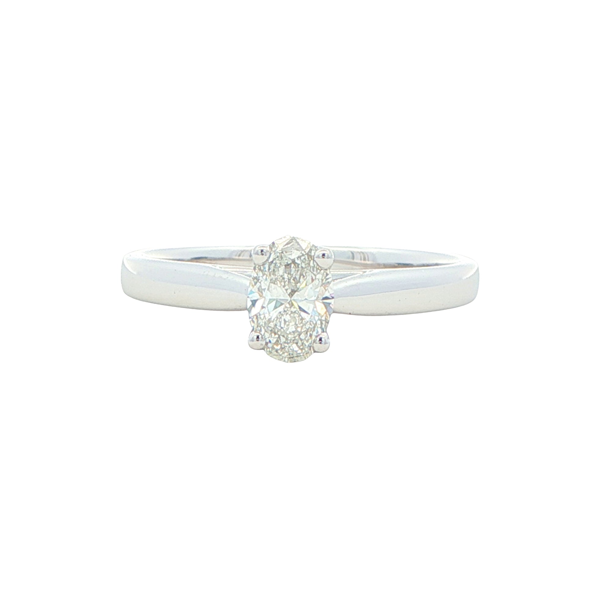 Platinum Oval Cut Diamond Solitaire Ring - 0.50cts Gardiner Brothers