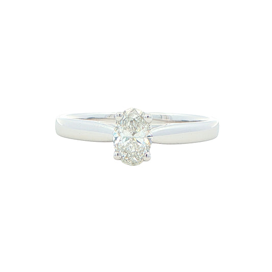 Platinum Oval Cut Diamond Solitaire Ring - 0.50cts Gardiner Brothers