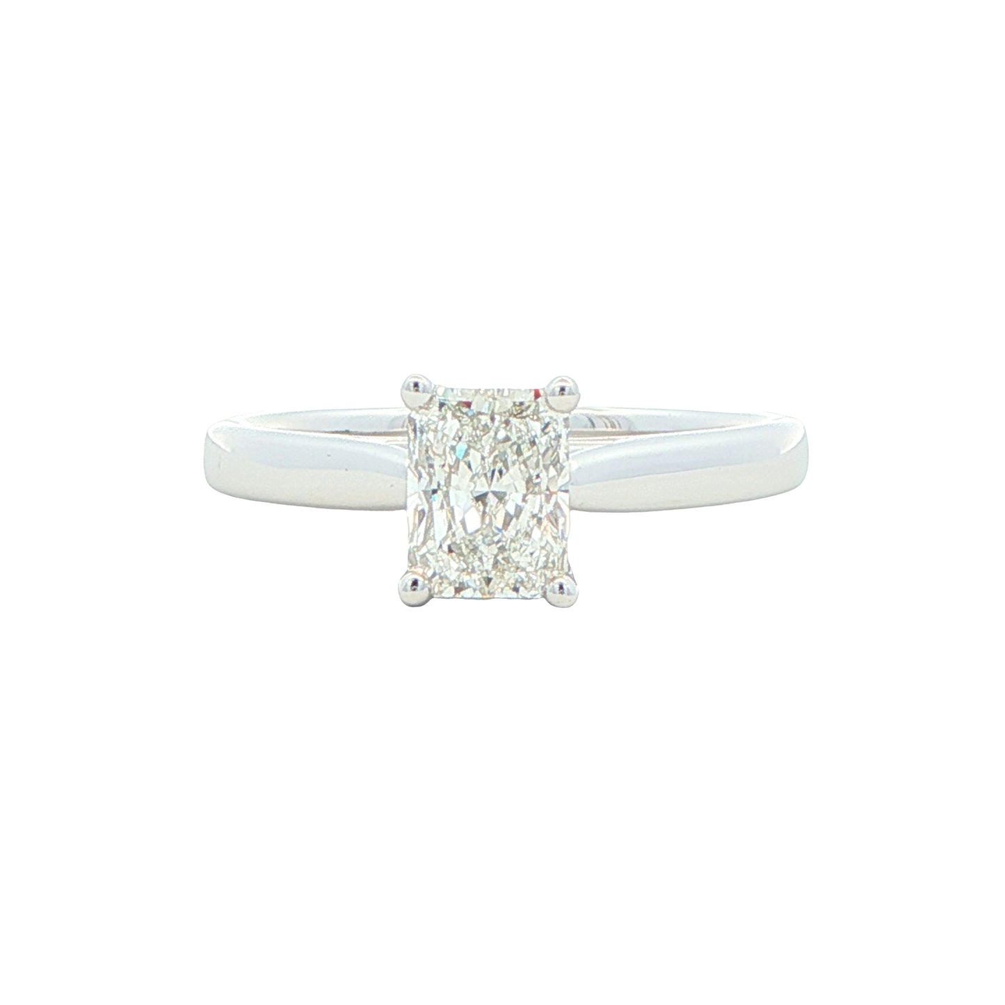 Platinum Radiant Cut Diamond Solitaire Ring - 0.90cts Gardiner Brothers