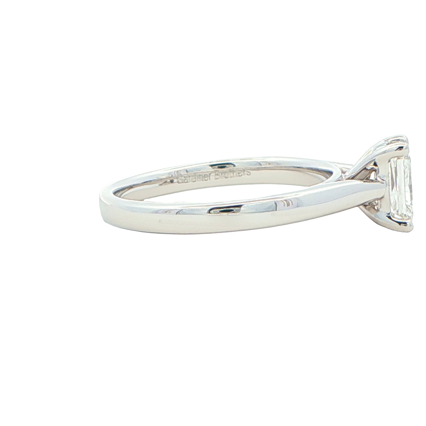 Platinum Radiant Cut Diamond Solitaire Ring - 0.90cts Gardiner Brothers
