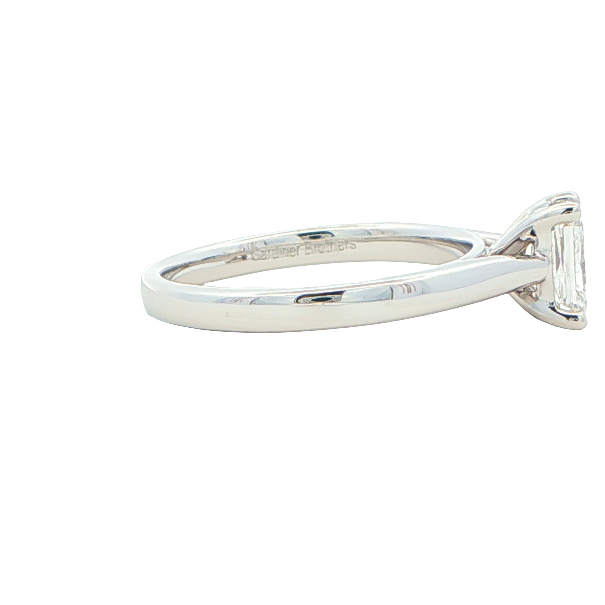 Platinum Radiant Cut Diamond Solitaire Ring - 0.90cts Gardiner Brothers