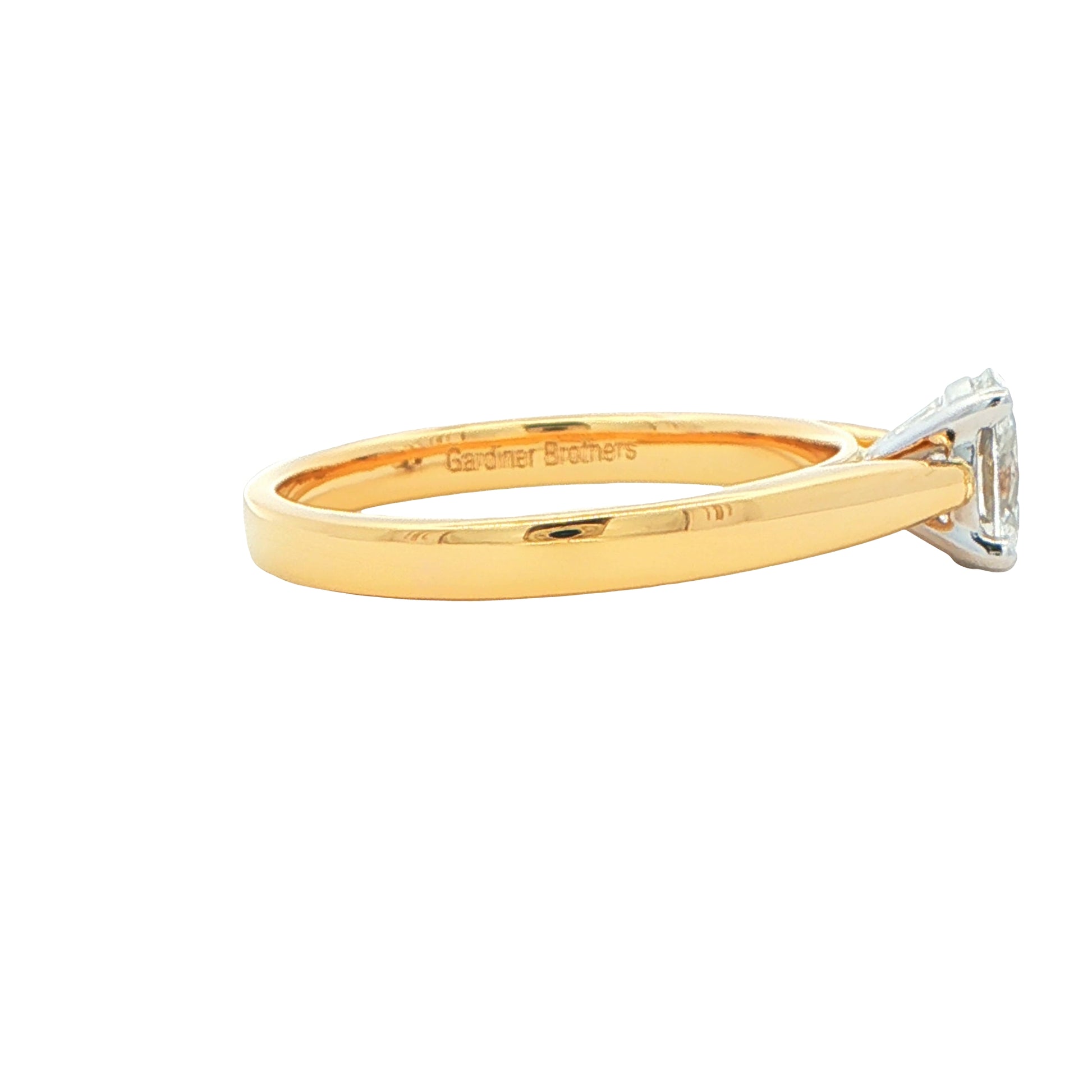 Yellow Gold Oval Shaped Diamond Solitaire Ring - 0.50cts Gardiner Brothers