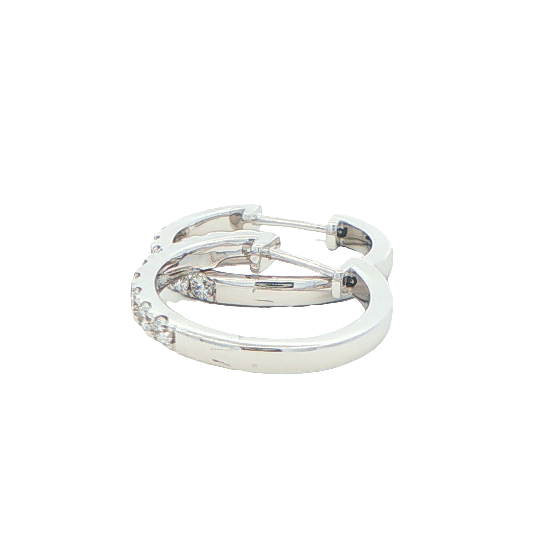 Round Brilliant cut diamond hoop earrings 16mm - 0.50cts Gardiner Brothers
