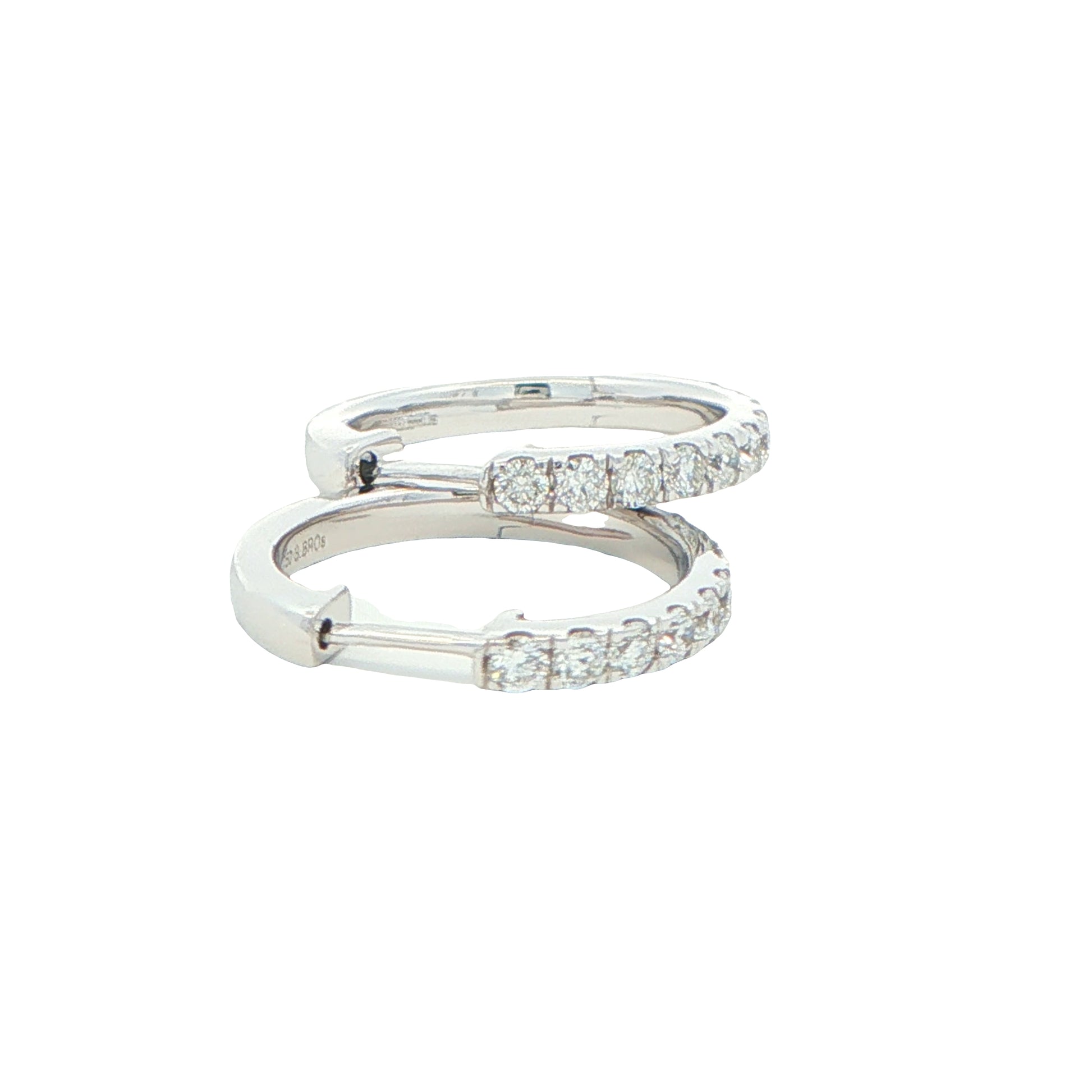Round Brilliant cut diamond hoop earrings 16mm - 0.50cts Gardiner Brothers