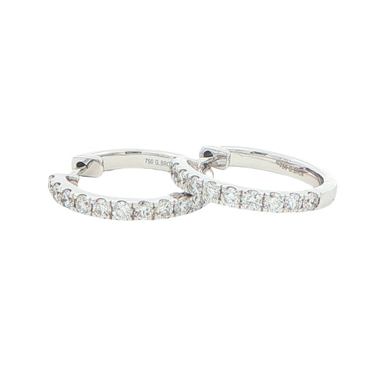 Round Brilliant cut diamond hoop earrings 16mm - 0.50cts Gardiner Brothers