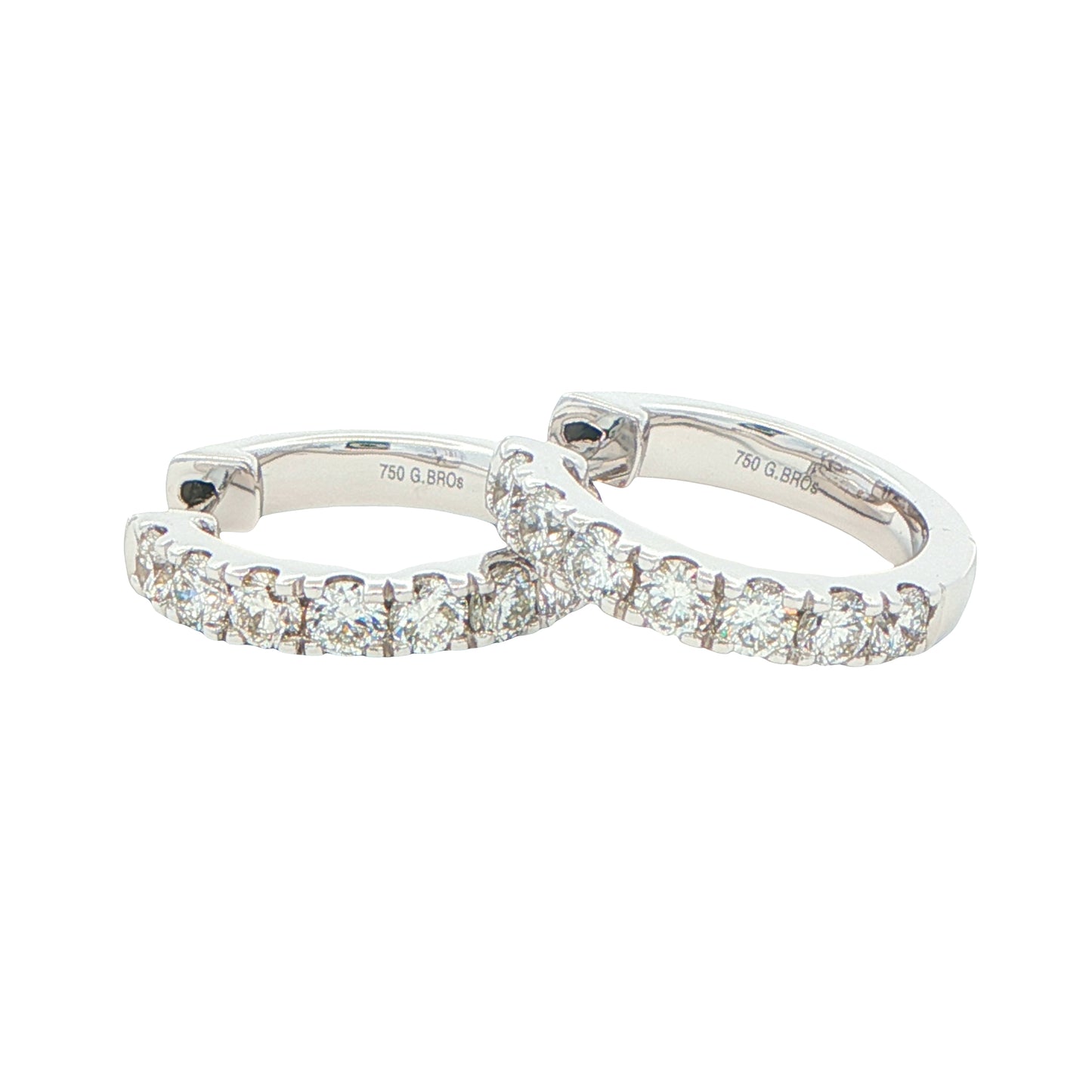 Round Brilliant cut diamond hoop earrings 16mm - 1.00cts Gardiner Brothers