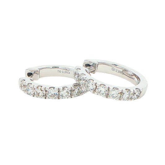 Round Brilliant cut diamond hoop earrings 16mm - 1.00cts Gardiner Brothers