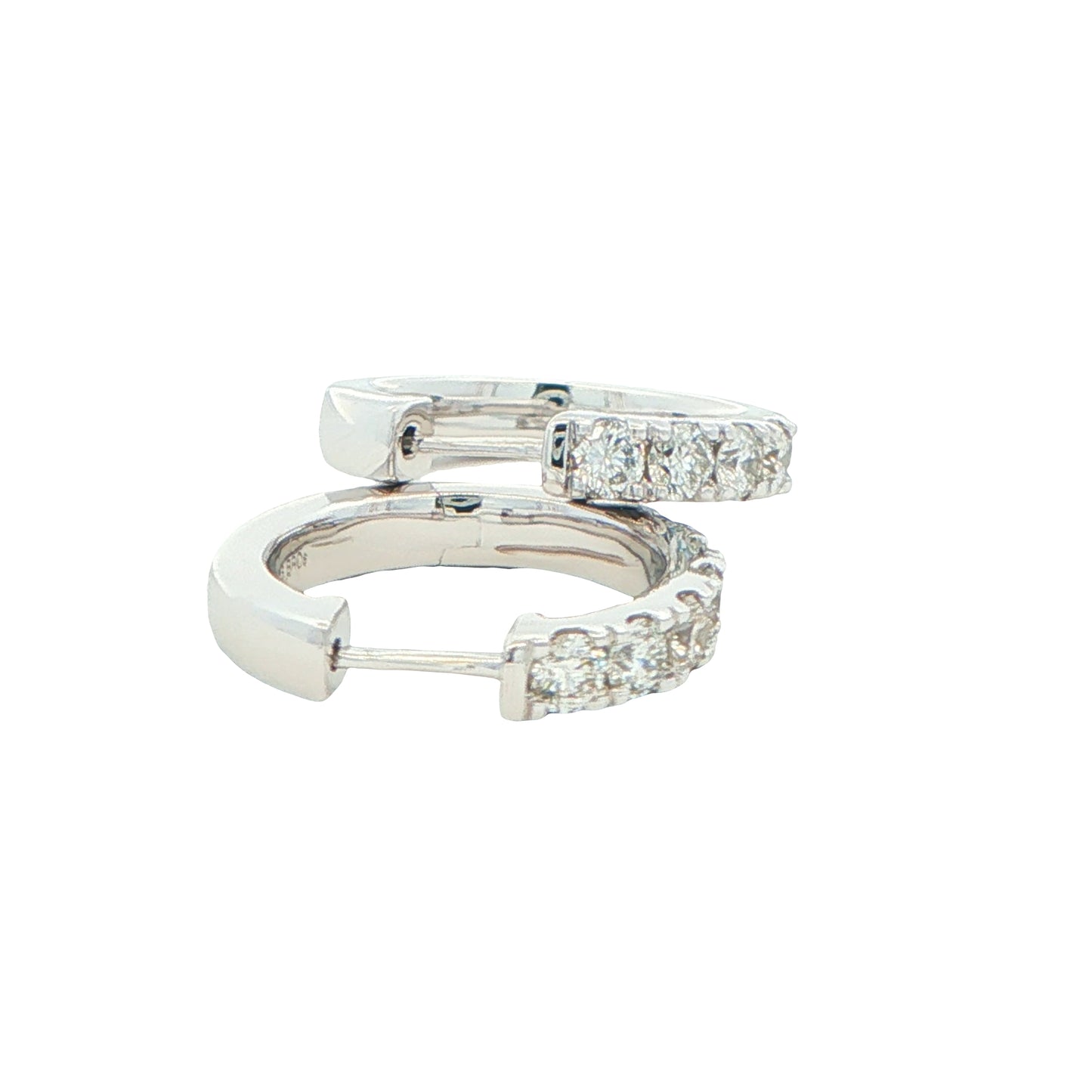 Round Brilliant cut diamond hoop earrings 16mm - 1.00cts Gardiner Brothers