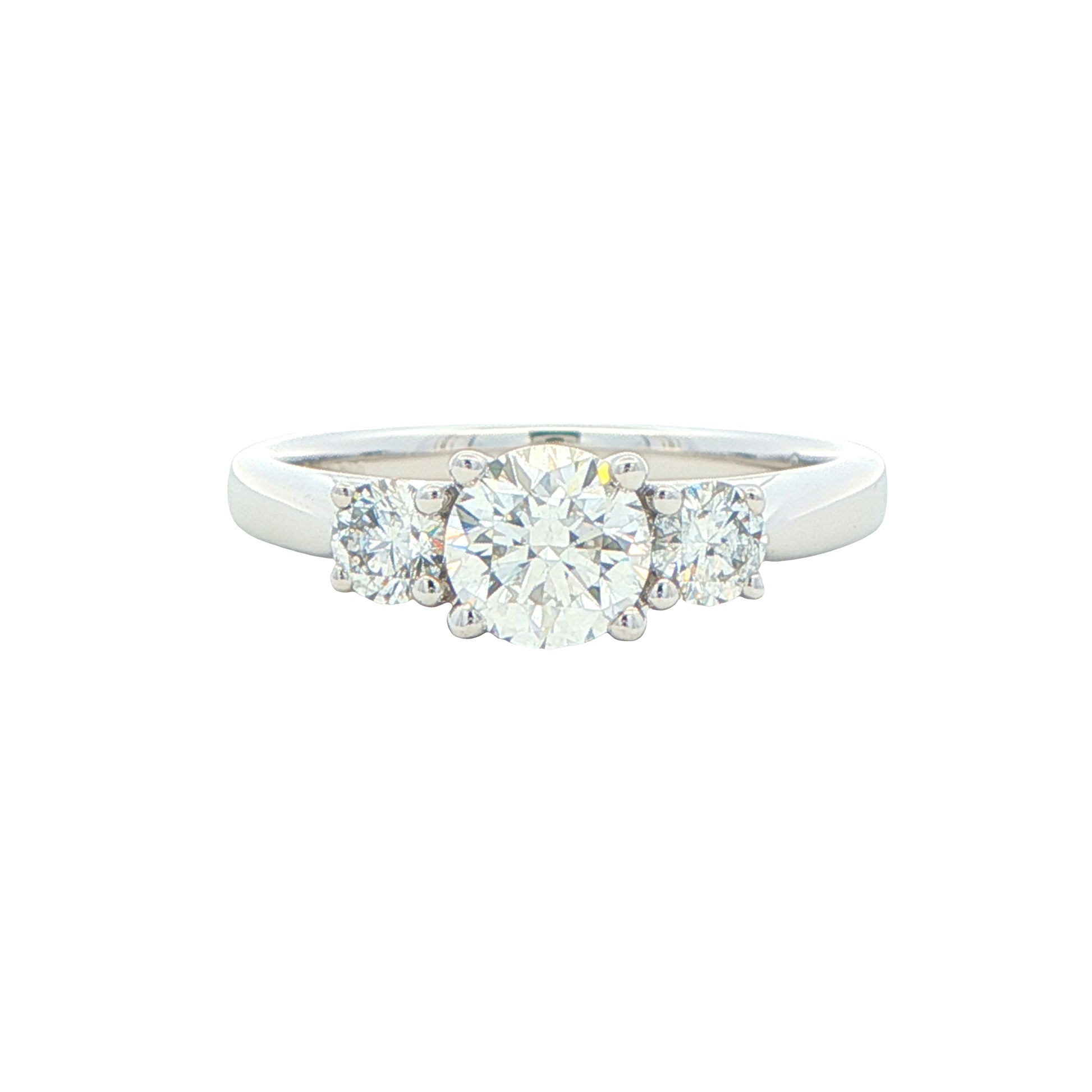 Platinum Round Brilliant Cut Diamond 3 Stone Ring - 1.02cts Gardiner Brothers