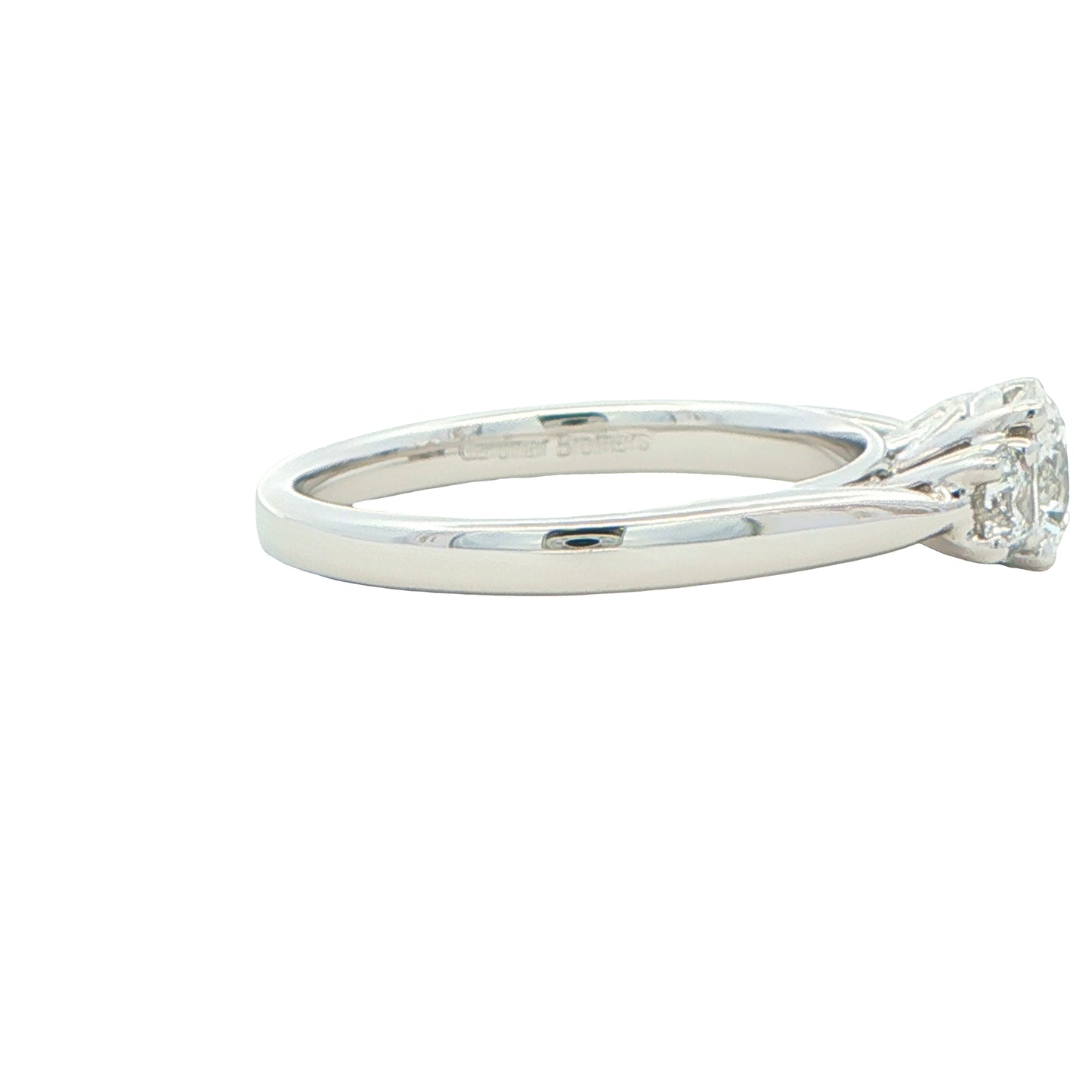 Platinum Round Brilliant Cut Diamond 3 Stone Ring - 1.02cts Gardiner Brothers