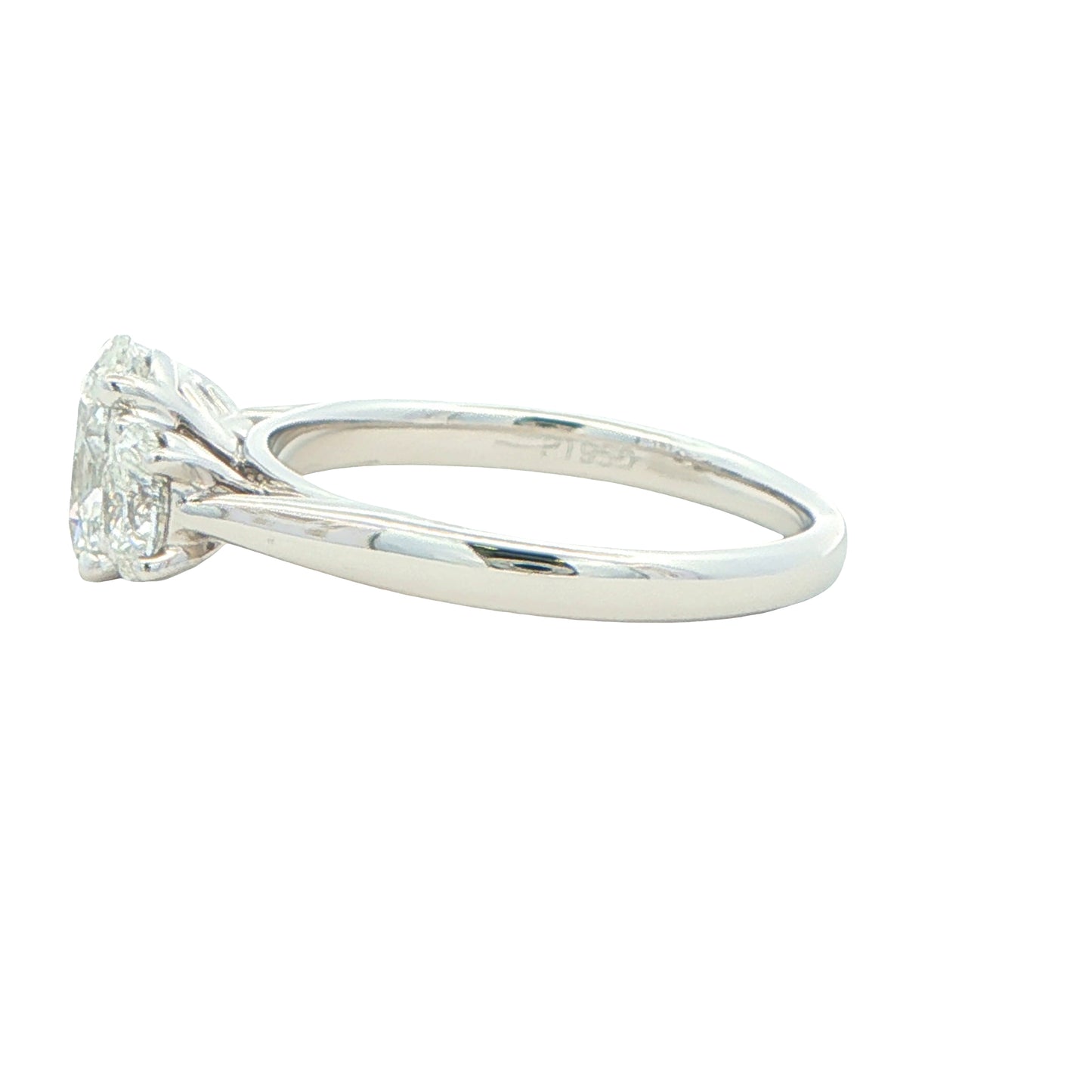Platinum Oval Shaped Diamond 3 Stone Ring - 1.80cts Gardiner Brothers
