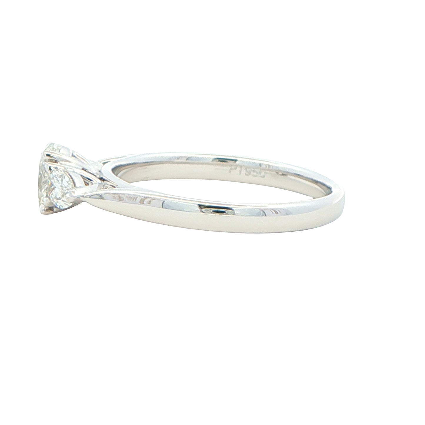 Platinum Oval and pear shaped diamond 3 stone ring - 0.80cts Gardiner Brothers